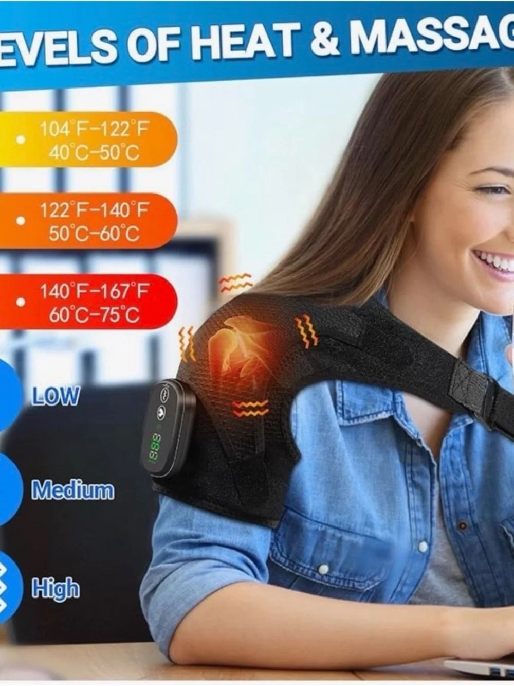 Cordless Heated Shoulder Massage Wrap